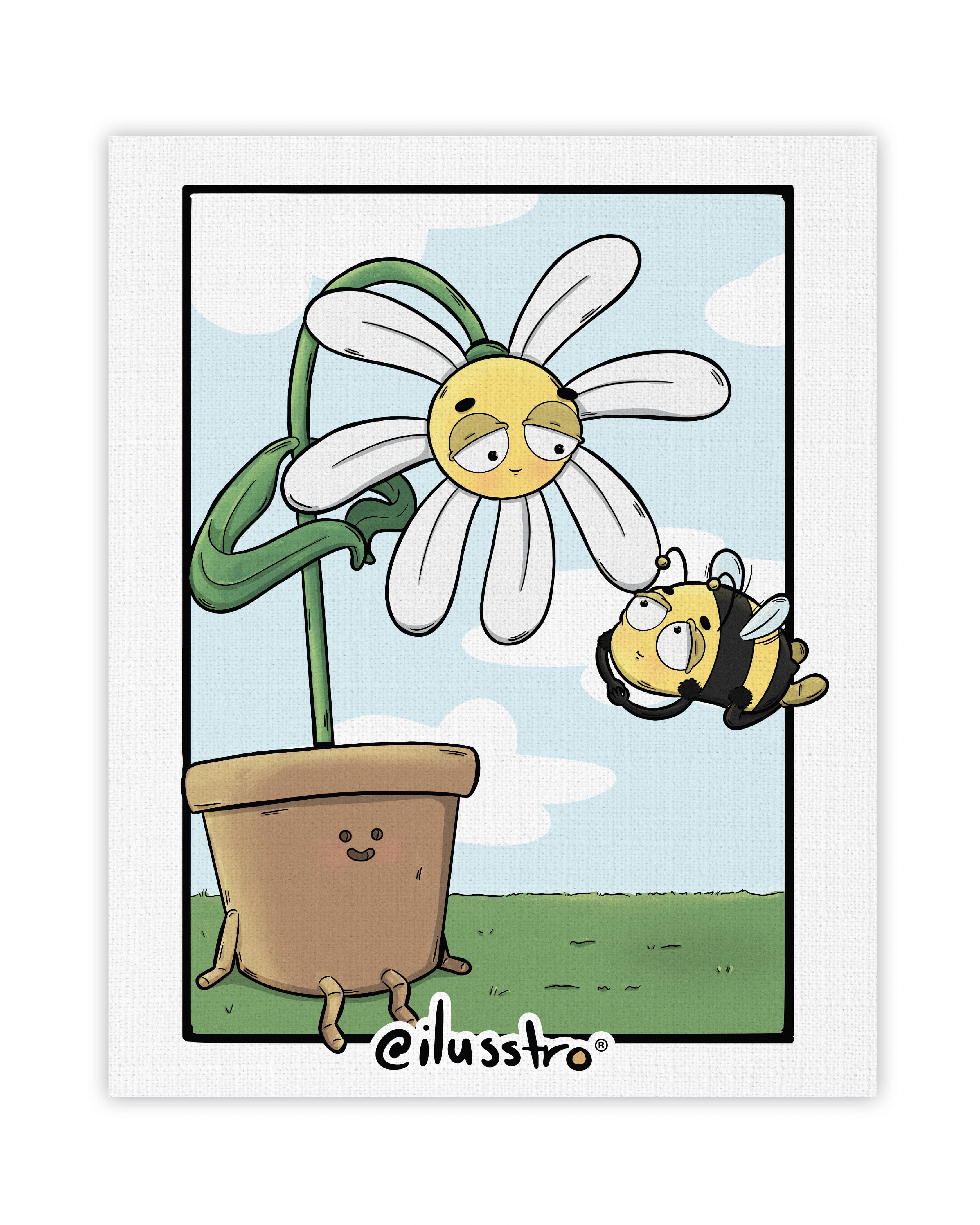 Ilustración "Flor & abeja"